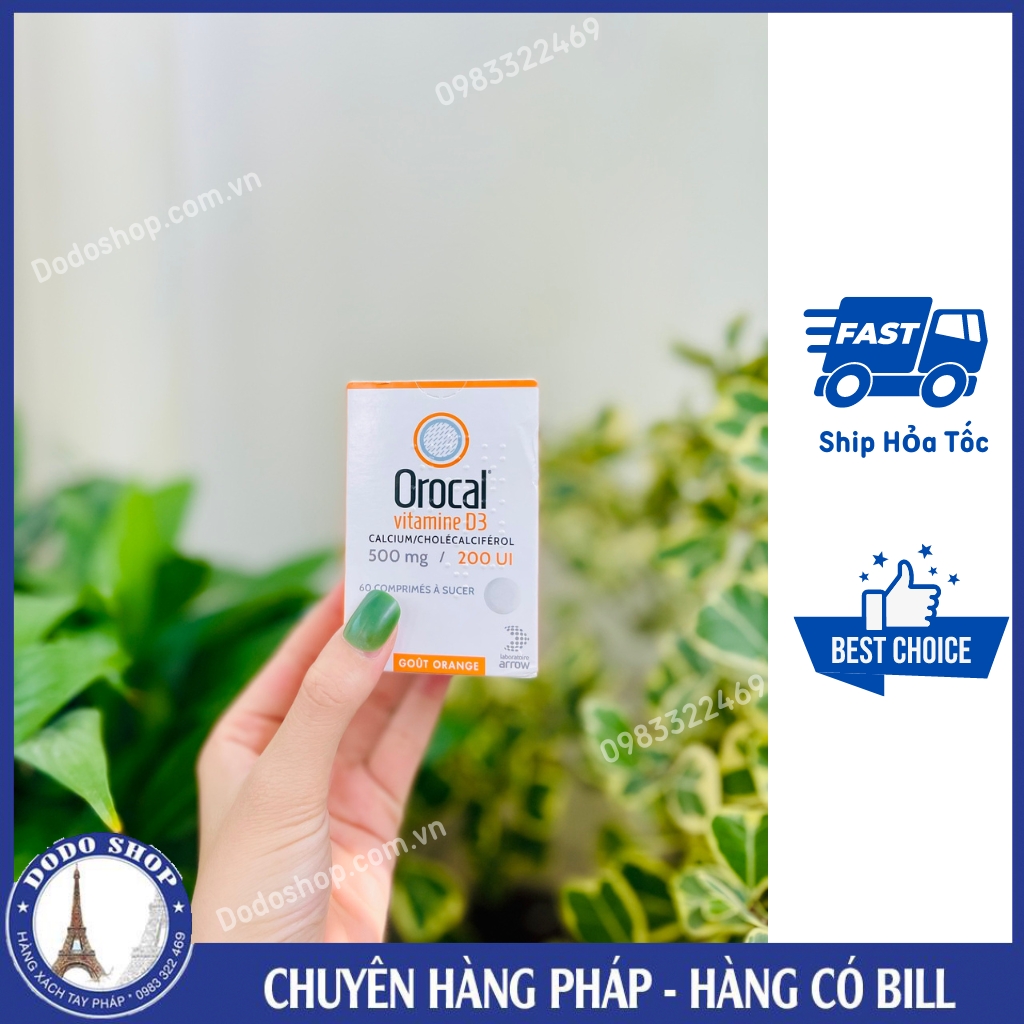 Viên ngậm Orocal bổ sung Canxi 500mg và vitamin D3 200ui_Dodoshop.com.vn